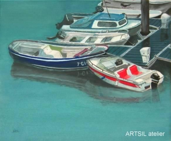 Peinture intitulée "Barcas" par Spacio A, Œuvre d'art originale