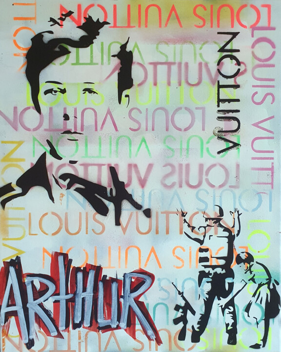 "SPACO Arthur Rimbau…" başlıklı Tablo Spaco tarafından, Orijinal sanat, Sprey boya Ahşap Sedye çerçevesi üzerine monte edilm…
