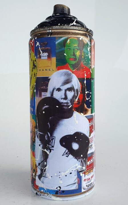 Sculpture intitulée "SPACO Bombe Warhol…" par Spaco, Œuvre d'art originale, Métaux