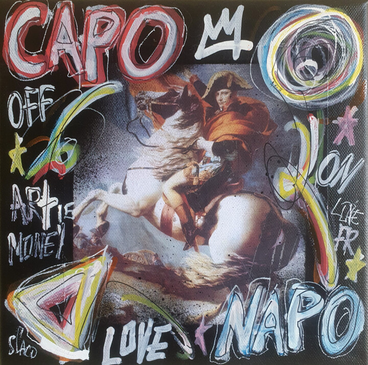 Schilderij getiteld "SPACO Napoleon , 20…" door Spaco, Origineel Kunstwerk, Acryl Gemonteerd op Frame voor houten brancard