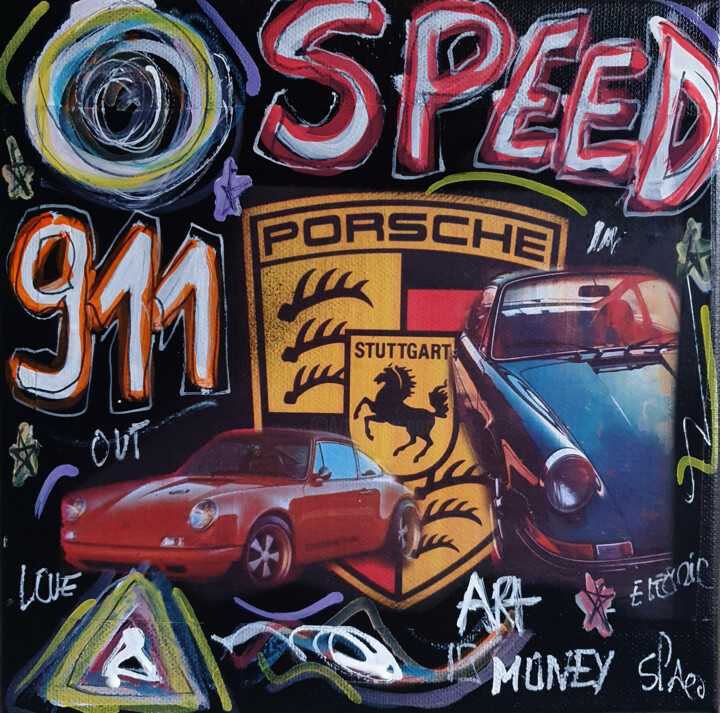 Schilderij getiteld "Spaco Porsche 911,…" door Spaco, Origineel Kunstwerk, Acryl