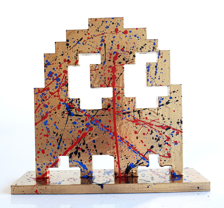 Sculpture titled "fantomes pacman inv…" by Spaco, Original Artwork, Resin