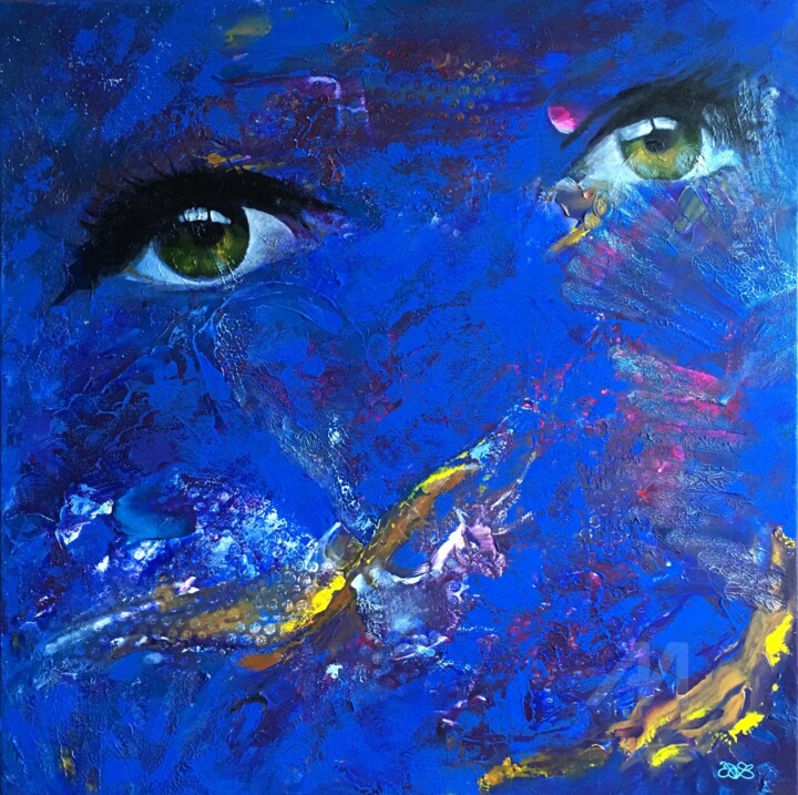 Peinture intitulée "Angelestula" par Nat Bross, Œuvre d'art originale, Acrylique