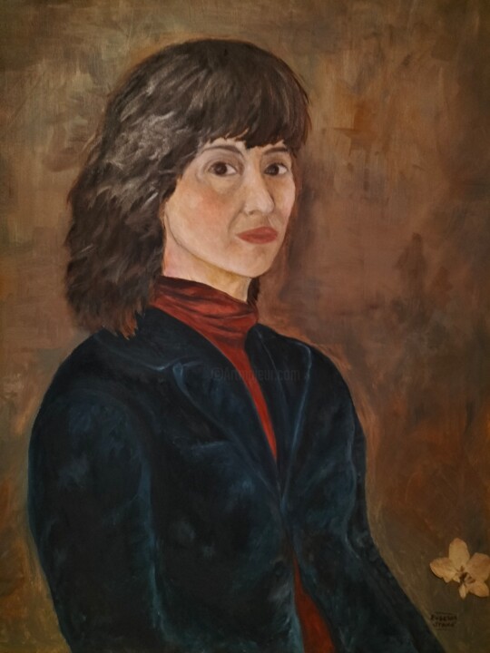 Painting titled "Autoritratto" by Eugenia Spanò, Original Artwork, Oil