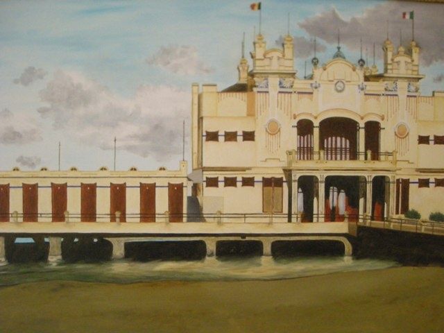 Pintura titulada "Stabilimento balnea…" por Eugenia Spanò, Obra de arte original