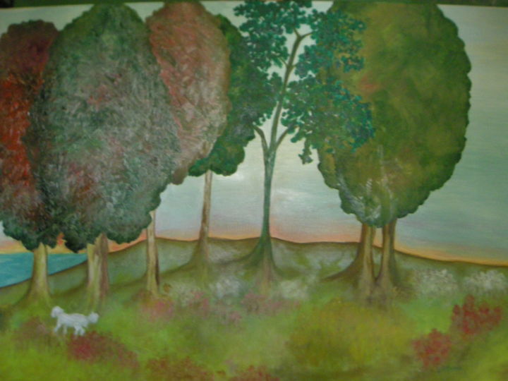 Painting titled "Molly corre" by Eugenia Spanò, Original Artwork