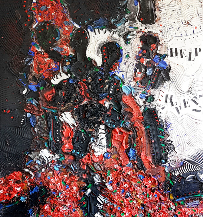 Peinture intitulée "Alep Horror show" par Spasp Danion, Œuvre d'art originale, Acrylique