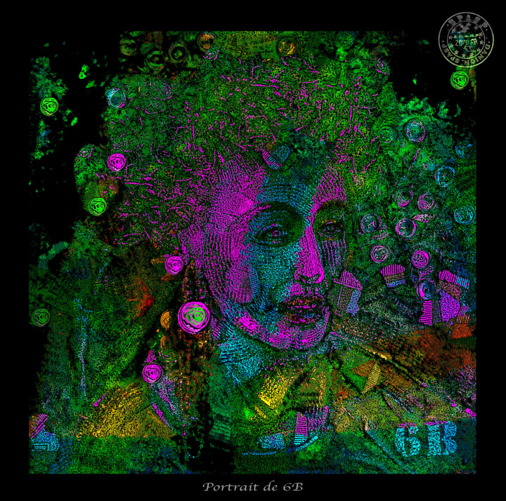 Arts numériques intitulée "Portrait 6B numériq…" par Spasp Danion, Œuvre d'art originale, Photo montage
