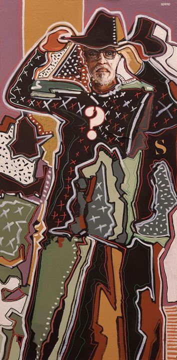 Peinture intitulée "Portrait d'homme" par Spasp Danion, Œuvre d'art originale, Acrylique
