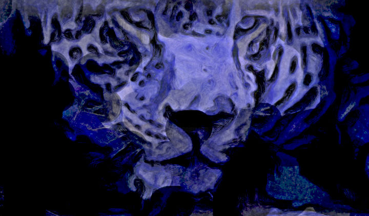 Arts numériques intitulée "blue-leopard-248.jpg" par Joshua Bindseil, Œuvre d'art originale, Peinture numérique