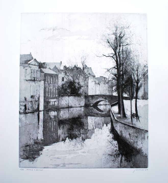 Printmaking titled "MARCON L. - Canale…" by Special Offers, Original Artwork, Etching