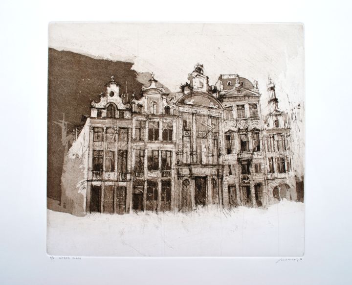 Prenten & gravures getiteld "MARCON L. - Grand P…" door Special Offers, Origineel Kunstwerk, Ets