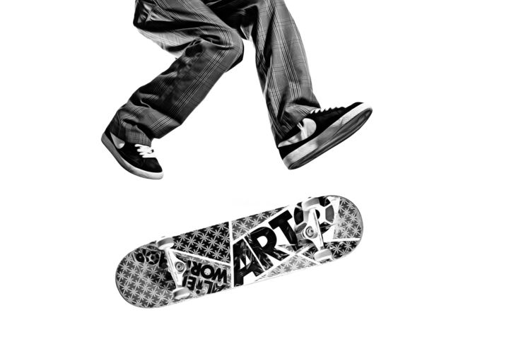 Photographie intitulée "Kick_Flip.jpg" par Cedric Gehin, Œuvre d'art originale, Photographie numérique