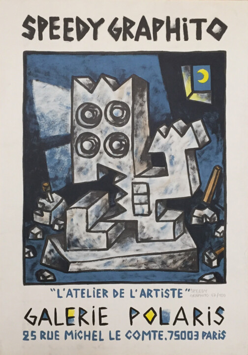 Prenten & gravures getiteld "L’atelier de l’arti…" door Speedy Graphito, Origineel Kunstwerk, Digitale afdruk