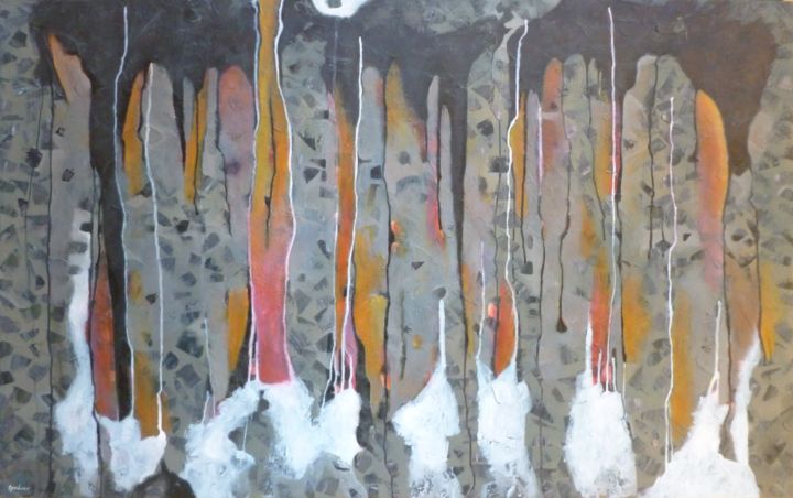 Painting titled "Opposing Forces" by Scott Spencer, Original Art, Oil Mounted on Stretcher frame