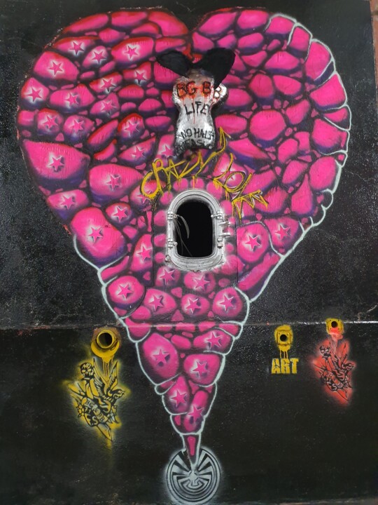 Peinture intitulée "GRAFFITI MUSEE SPIK…" par F. Spi-K-Tri, Œuvre d'art originale, Bombe aérosol