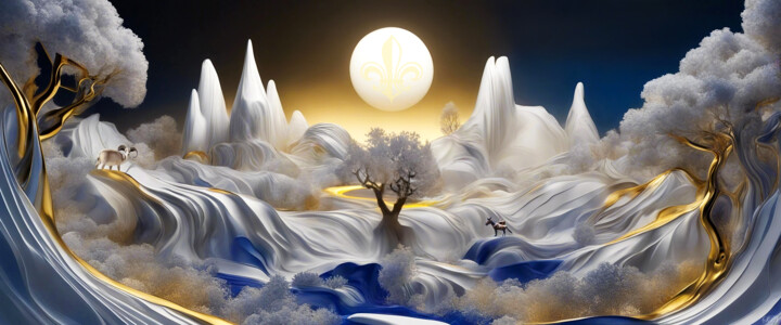 Digitale Kunst mit dem Titel "Soleil de Provence" von Spik3, Original-Kunstwerk, Digitale Malerei