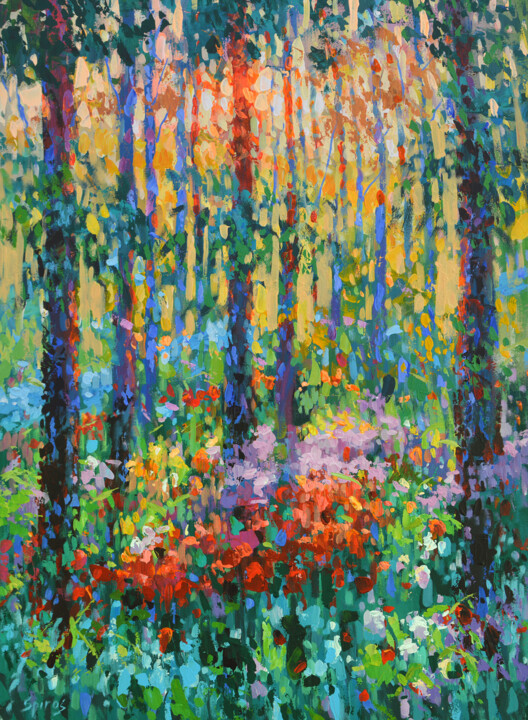 Malarstwo zatytułowany „Sunny forest” autorstwa Spiros, Oryginalna praca, Akryl