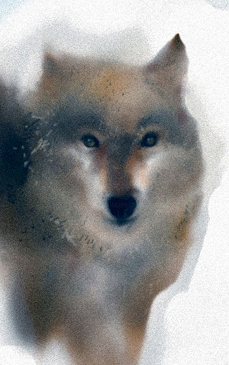 Digitale Kunst mit dem Titel "Winter wolf 1" von Aspio94, Original-Kunstwerk