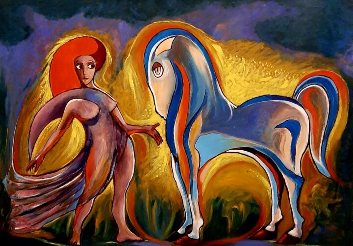 Painting titled "Triumph of beauty" by Spiros Gremo, Original Artwork, Acrylic