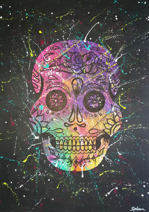 Pintura titulada "Skull" por Spleen, Obra de arte original, Acrílico