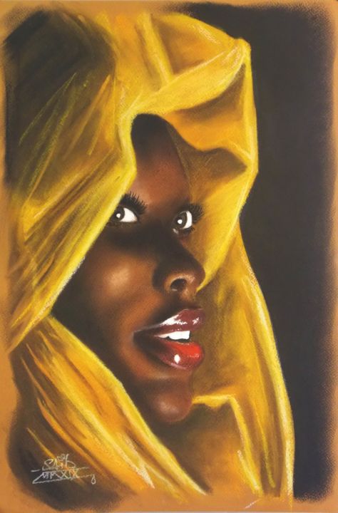 Pintura intitulada "Subnigra Pastel Sec…" por Saïd Serge Berkane, Obras de arte originais