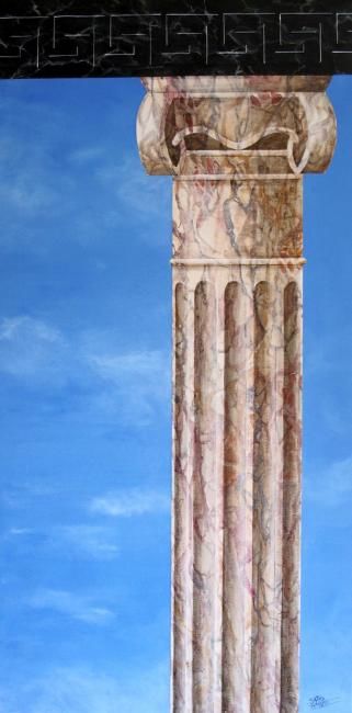 Peinture intitulée "Colonne" par Saïd Serge Berkane, Œuvre d'art originale, Acrylique Monté sur Châssis en bois