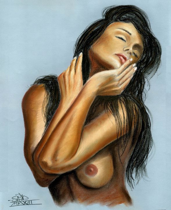 Painting titled "Femme sensuelle" by Saïd Serge Berkane, Original Artwork