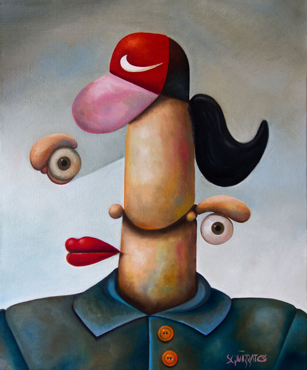 Painting titled "Gianluca" by Antony Squizzato, Original Artwork, Oil