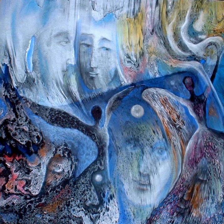 Malerei mit dem Titel "Angels" von Ruta Cepinskaite, Original-Kunstwerk