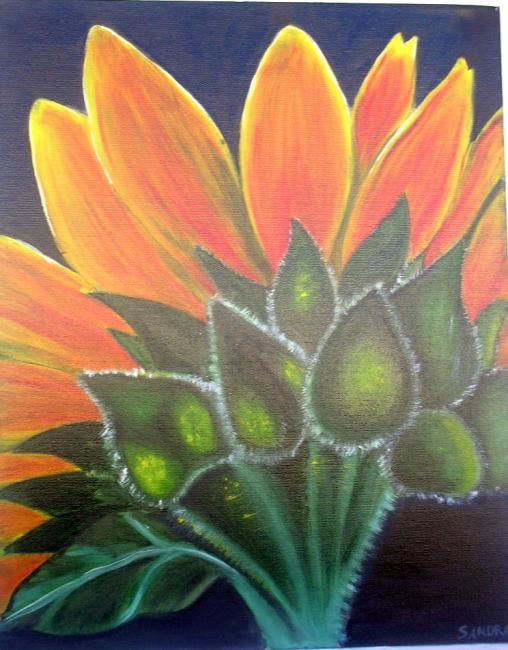 Painting titled "calendula 2" by Sandra Soler, Original Artwork