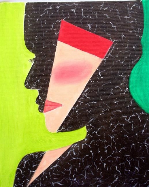 Peinture intitulée "siluette face" par Sandra Soler, Œuvre d'art originale