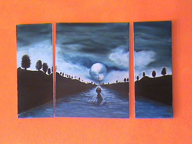 Pittura intitolato "navegando de noche" da Sandra Soler, Opera d'arte originale
