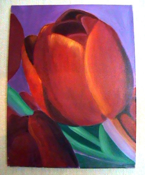 Peinture intitulée "tulipanes" par Sandra Soler, Œuvre d'art originale
