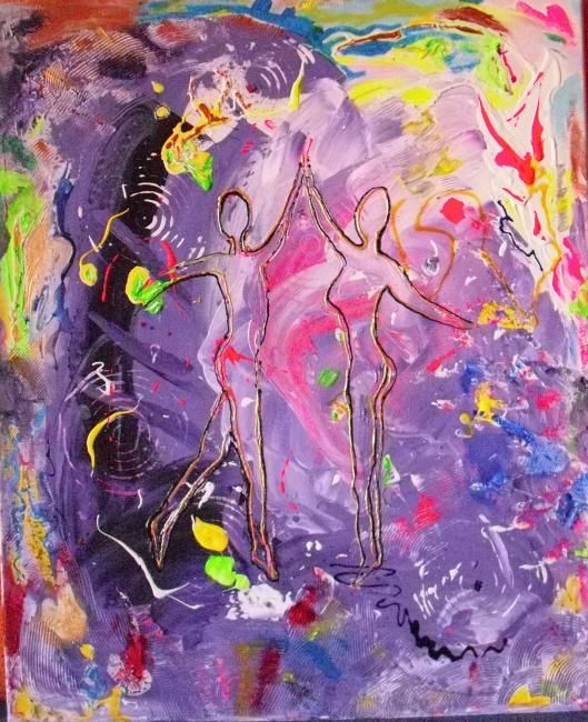 Pittura intitolato "la danza de la vida" da Sandra Soler, Opera d'arte originale