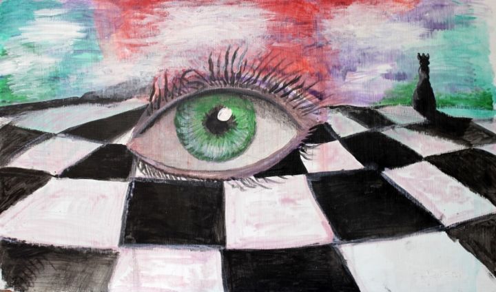Pintura titulada "obserbando" por Sandra Soler, Obra de arte original, Oleo