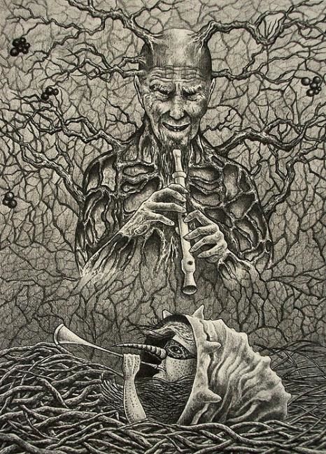 Dibujo titulada "какофония древесной…" por Ssclepp, Obra de arte original, Otro