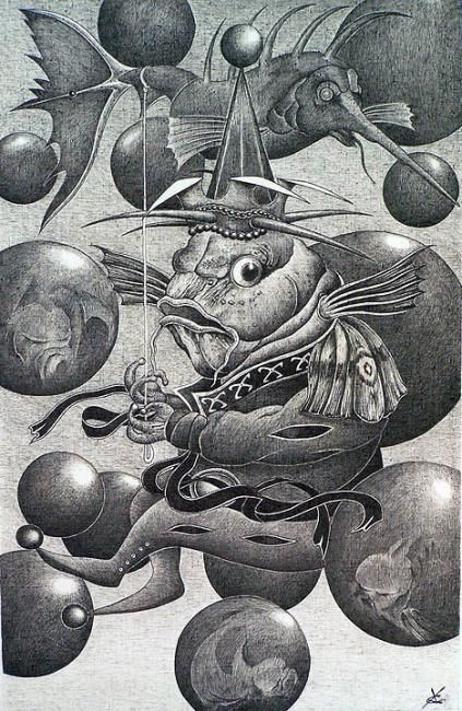 Рисунок под названием "король рыбных шаров" - Ssclepp, Подлинное произведение искусства, Другой