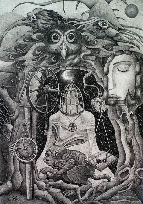 Dibujo titulada "логово дарителя снов" por Ssclepp, Obra de arte original, Otro