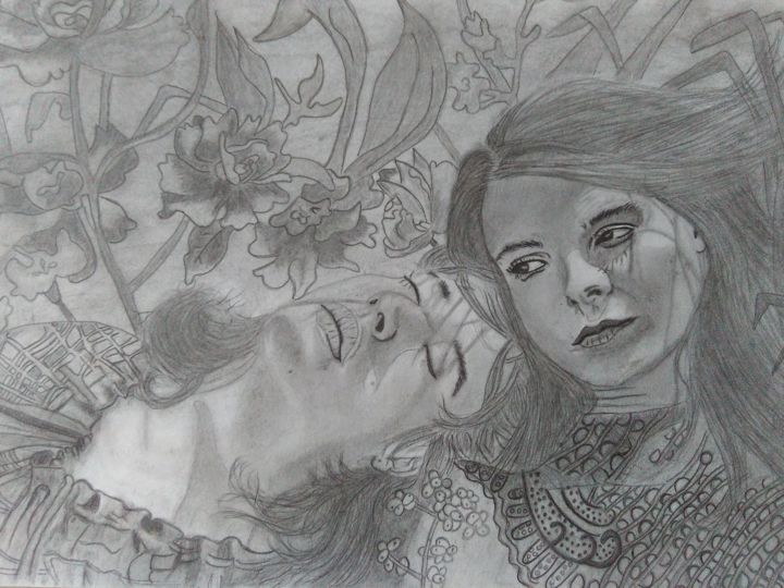 Dibujo titulada "Respire" por Shira Sadie, Obra de arte original, Grafito