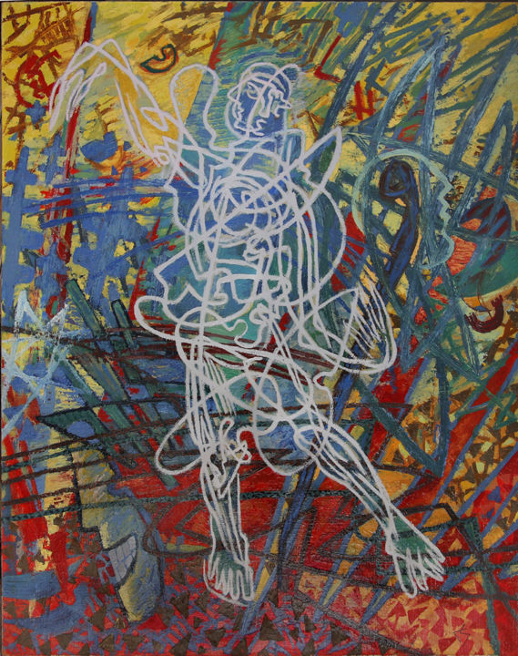 Картина под названием "Движение. Солнечный…" - Sergey Simkin, Подлинное произведение искусства, Масло