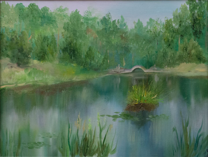 Painting titled "Lordly pond" by Svetlana Solovyeva, Original Artwork
