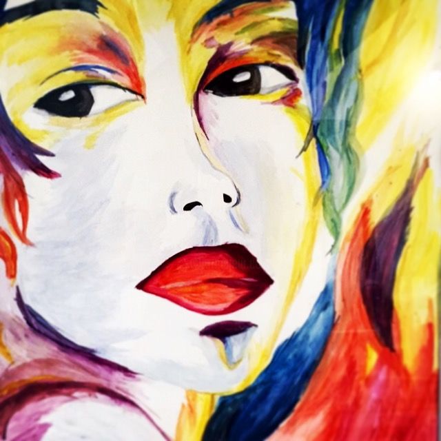 Painting titled "Portrait 1- Chromat…" by Sabine Bebel, Original Artwork, Watercolor