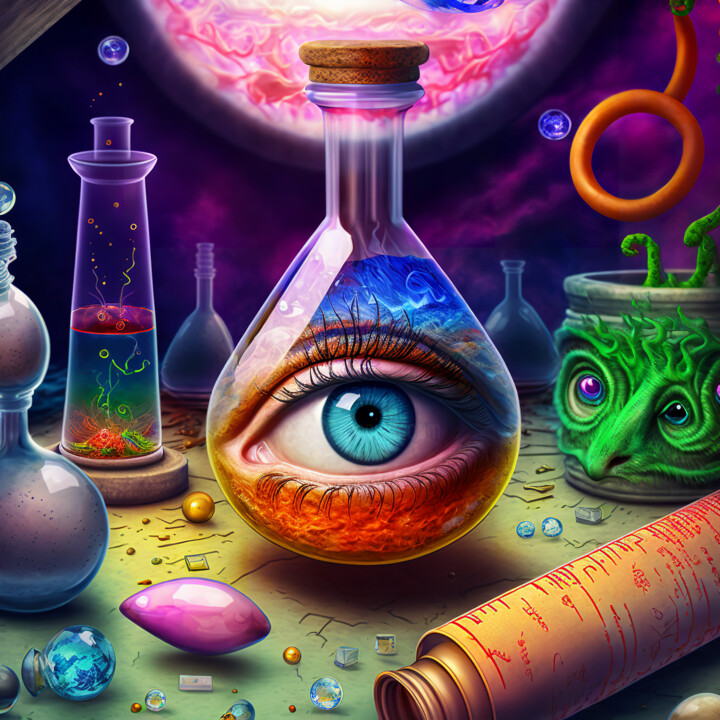 Arte digital titulada "Alchemy" por Staccato Fusion, Obra de arte original, Imagen generada por IA