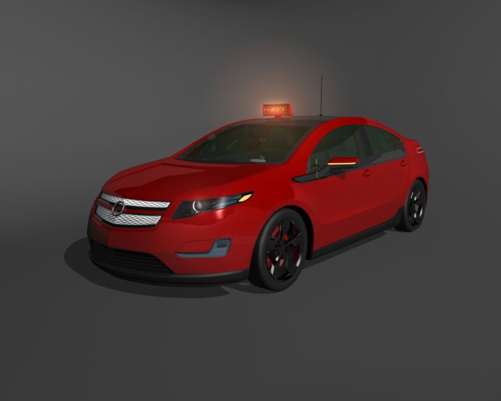 Digitale Kunst mit dem Titel "Opel Ampera red tax…" von Aleksandar Milic Stankovic, Original-Kunstwerk, 3D Modellierung