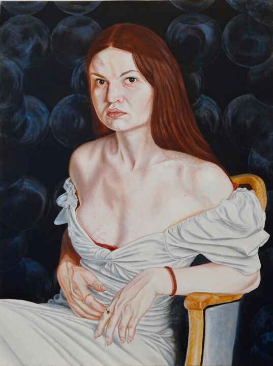 Painting titled "Julia" by Stan Bert Singer, Original Artwork, Oil