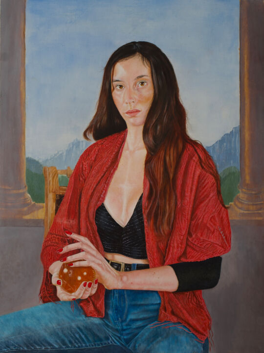 Painting titled "La affascinante" by Stan Bert Singer, Original Artwork, Oil