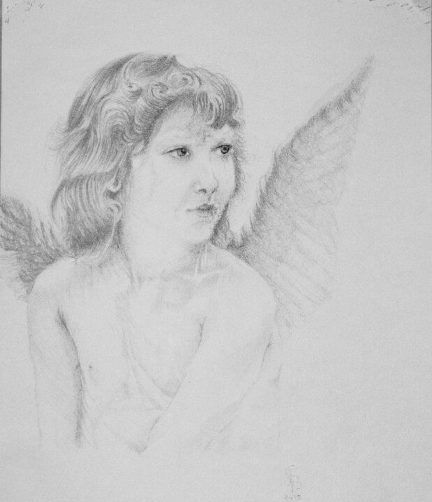 Dessin intitulée "Angel of love" par Stan Bert Singer, Œuvre d'art originale, Graphite