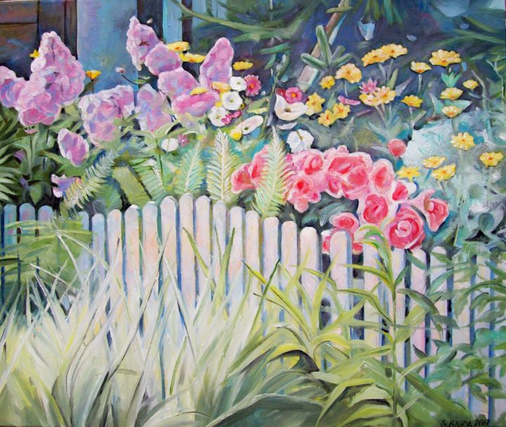 Painting titled "In Full Bloom" by Stan Bigda, Original Artwork, Oil