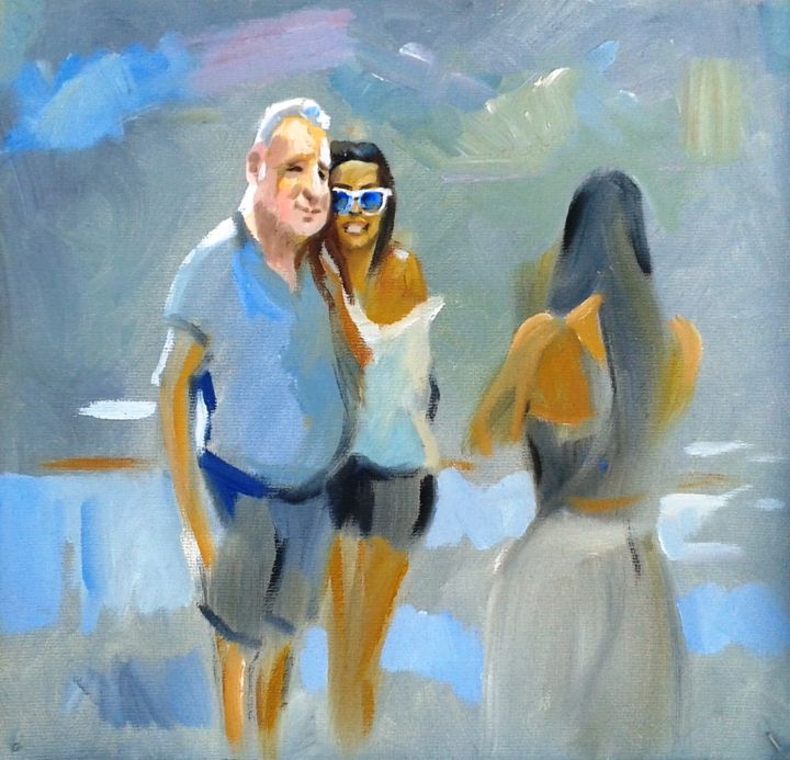Painting titled "Picture of Newlyweds" by Stan Bigda, Original Artwork, Oil